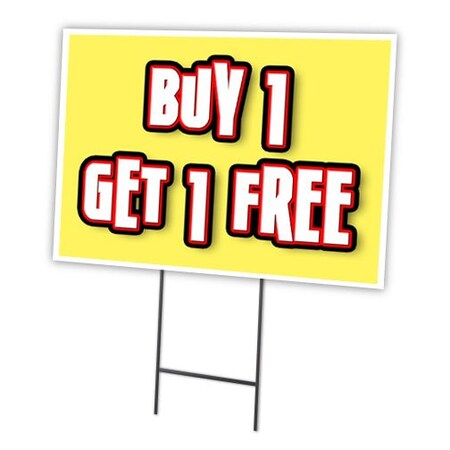 Signmission Buy 1 Get 1 Free Yard Sign & Stake outdoor plastic coroplast window, C-1216 Buy 1 Get 1 Free C-1216 Buy 1 Get 1 Free